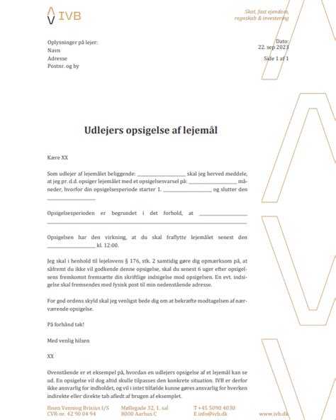 lejerml|Udlejers opsigelse af lejemål skabelon 